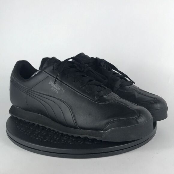 Puma Roma Black Leather Athletic Running Shoes 353572-17 Men’s Size 12 - Picture 3 of 12